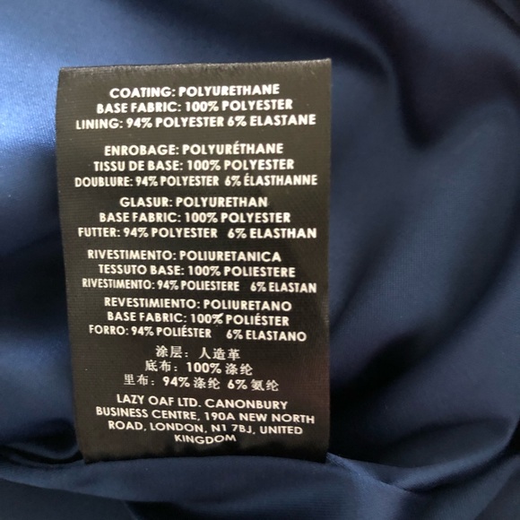 NWT Lazy Oaf Feeling Blue Vinyl Skirt Multi Zip Front Size US 18 Mini Skirt - Picture 16 of 16